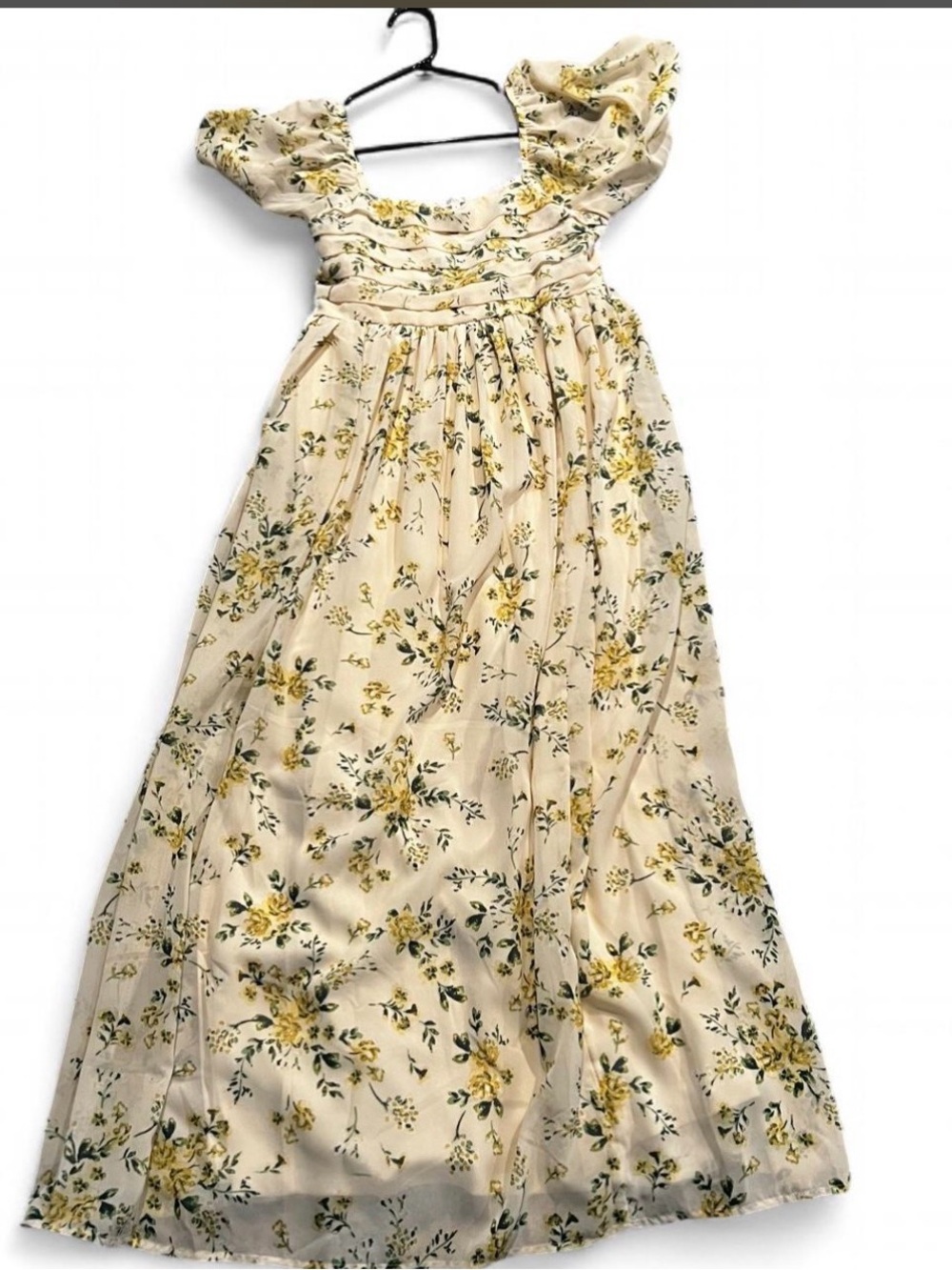 Wallflower light yellow Maxi Dress with Floral Print